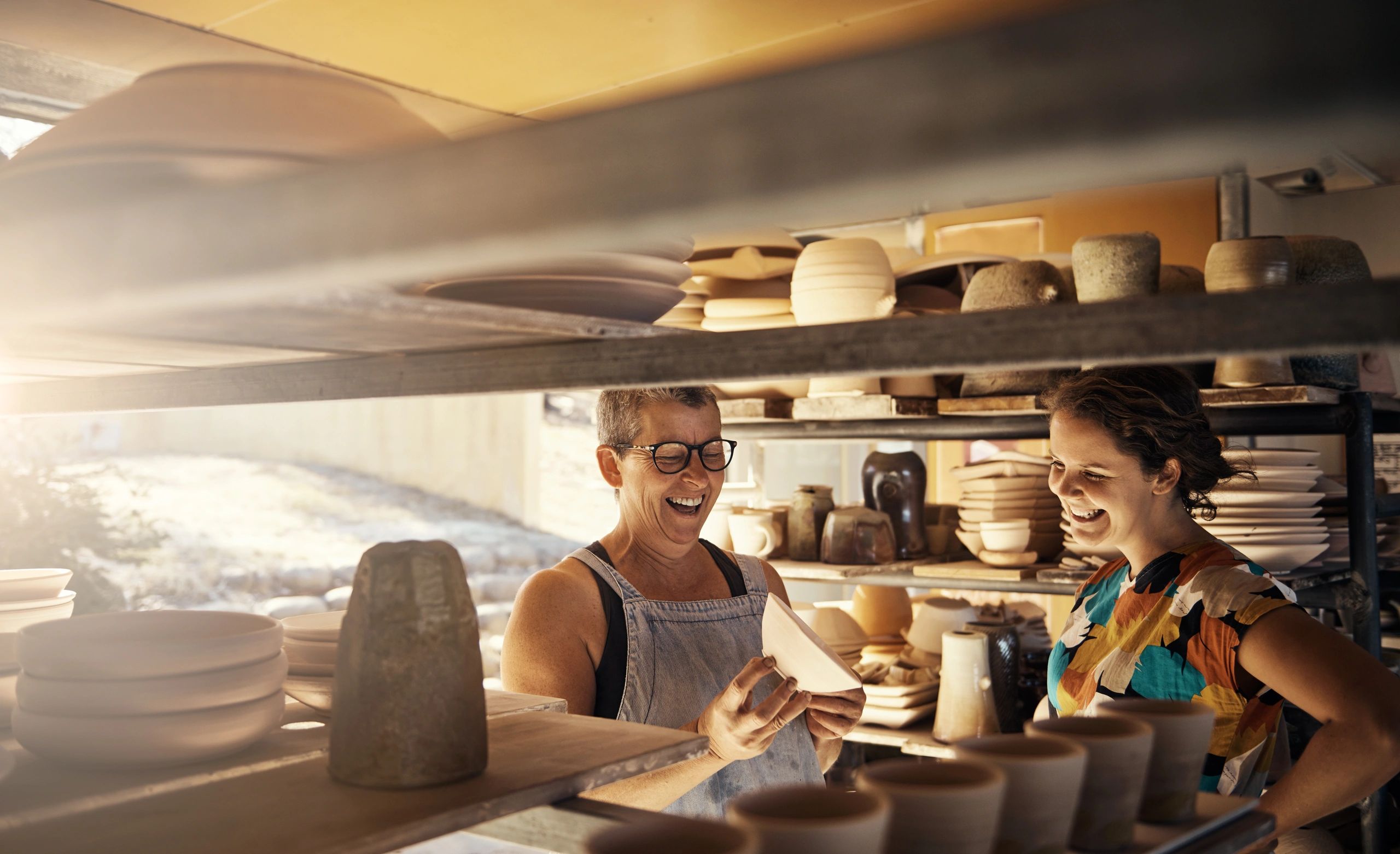 ceramic artists at work